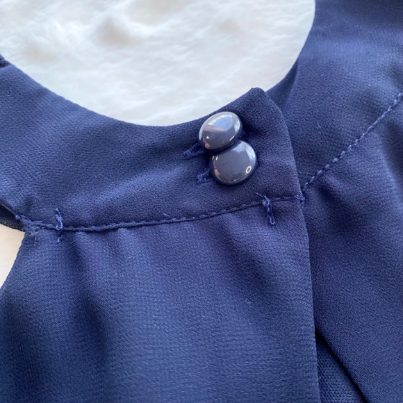 Francesca’s Collection Pearl High Neck Navy Dress in Size Large - Picture 9 of 16